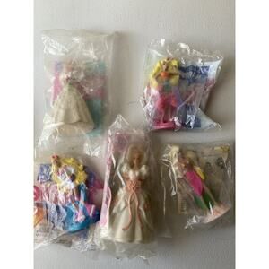 Vintage 1990-94 McDonald’s Happy Meal Toys 5 Barbies from the Collection, Sealed